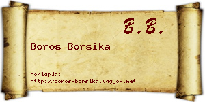 Boros Borsika névjegykártya